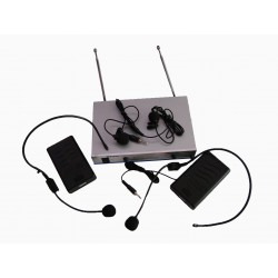 Microfono profesional diadema-solapa inalambrico VHF